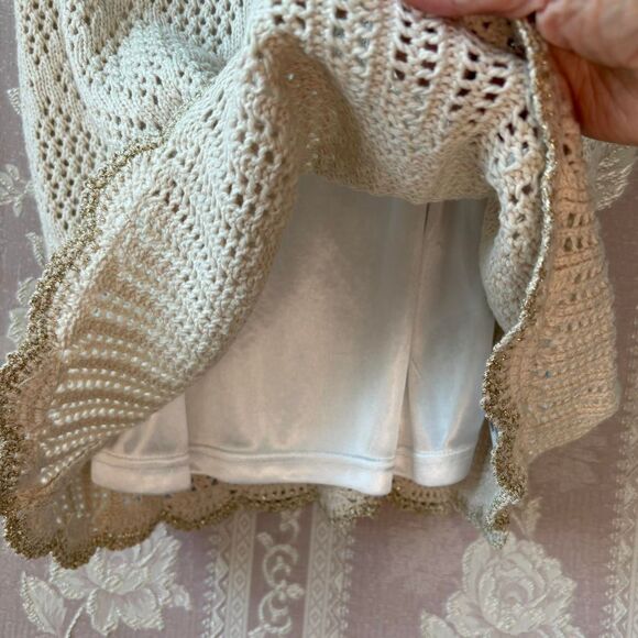 Venus Women's Cream and Gold Knit Dress - Picture 7 of 8